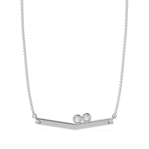 Bezel Setting Round Stud shine Pendant Necklaces