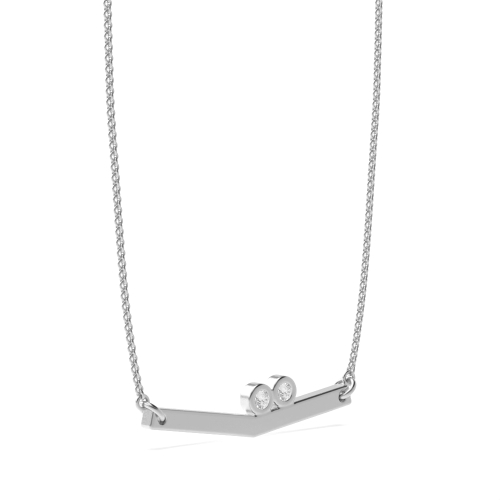 Bezel Setting Round Stud shine Pendant Necklaces