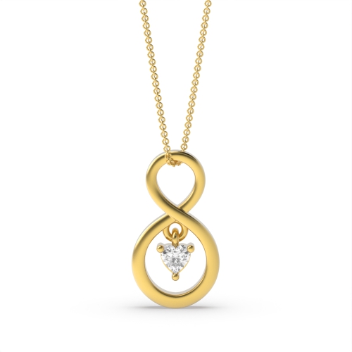 Prong Heart Yellow Gold Corejewel Pendant Necklaces