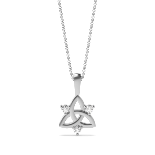 3 Prong Round Trinity Pendant Necklaces
