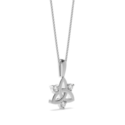 3 Prong Round Trinity Pendant Necklaces