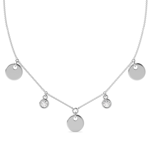 Bezel Setting Round Platinum Plain disc and solitare Designer Pendant Necklaces