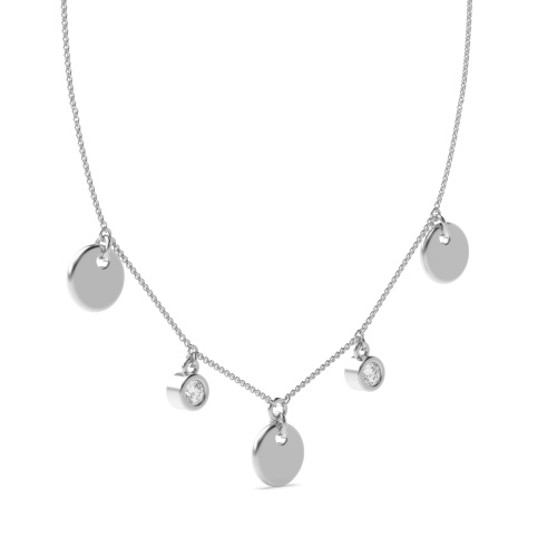 Bezel Setting Round Platinum Plain disc and solitare Designer Pendant Necklaces