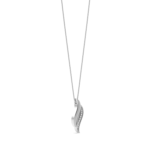 Pave Setting Round Double row Lab Grown Diamond Pendant Necklaces