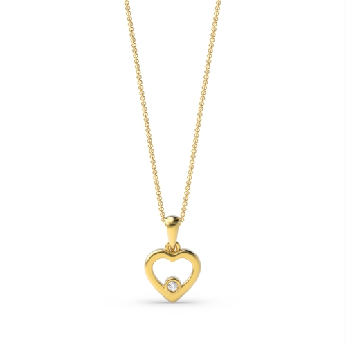 Buy Bezel Setting Round Diamond Heart Shape Pendant - Abelini