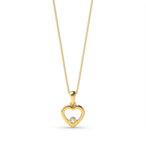 Bezel Setting Round Yellow Gold Designer spark Pendant Necklaces