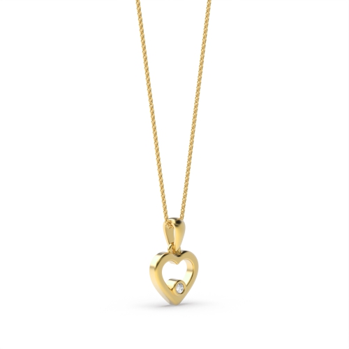 Bezel Setting Round Yellow Gold Designer spark Pendant Necklaces