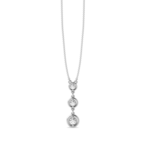 Pave Setting Round Glimmer shine Pendant Necklaces