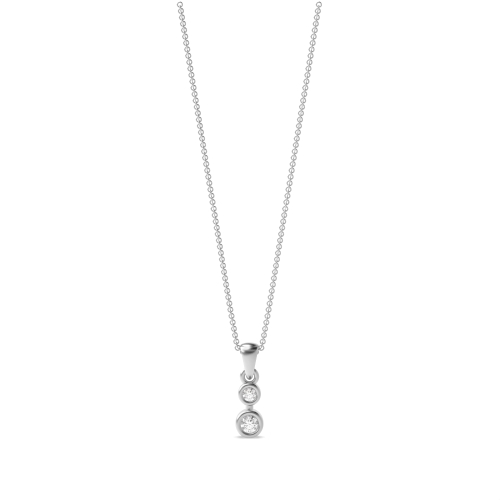 Setting Round Platinum Bezel lustre Pendant Necklaces