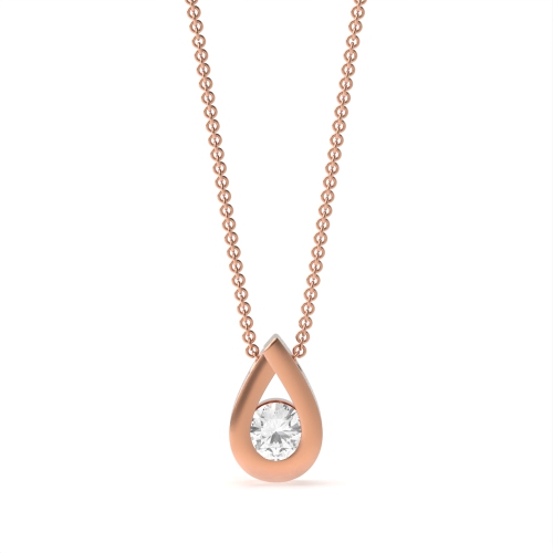 Channel Setting Round Rose Gold Bezel glint Pendant Necklaces