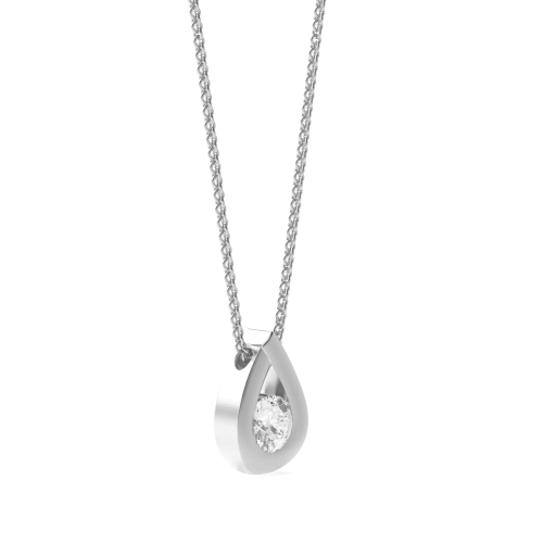Channel Setting Round Bezel glint Pendant Necklaces