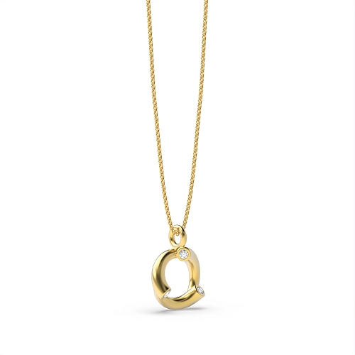 Bezel Setting Round Yellow Gold Eternal Pendant Necklaces