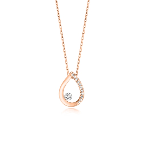 Buy Bezel Setting Pear Style Round Diamond Pendant - Abelini