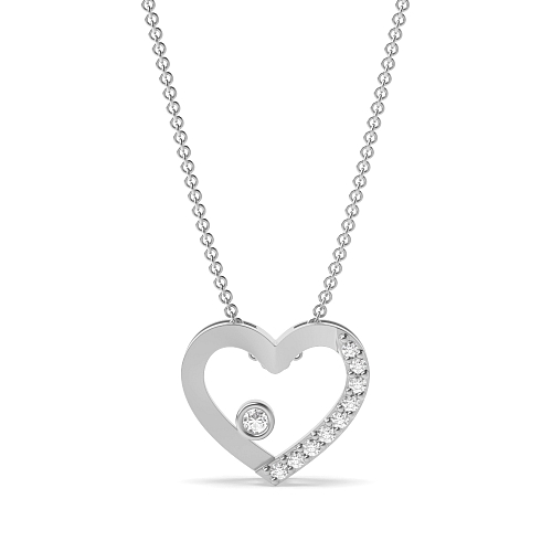 Bezel Setting Round Open Lab Grown Diamond Pendant Necklaces