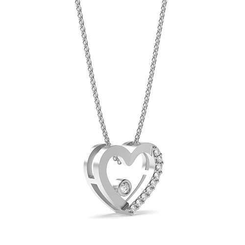 Bezel Setting Round Open Lab Grown Diamond Pendant Necklaces