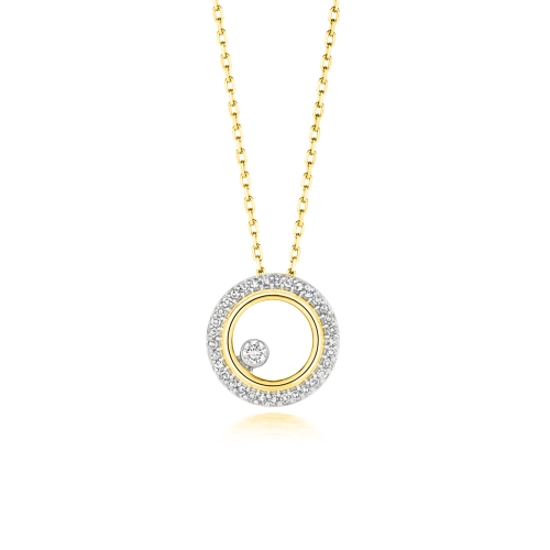 Buy Bezel Setting Circle Round Pendant Necklace - Abelini