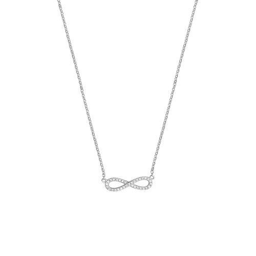 4 Prong Round Silver Infinity floating Pendant Necklaces
