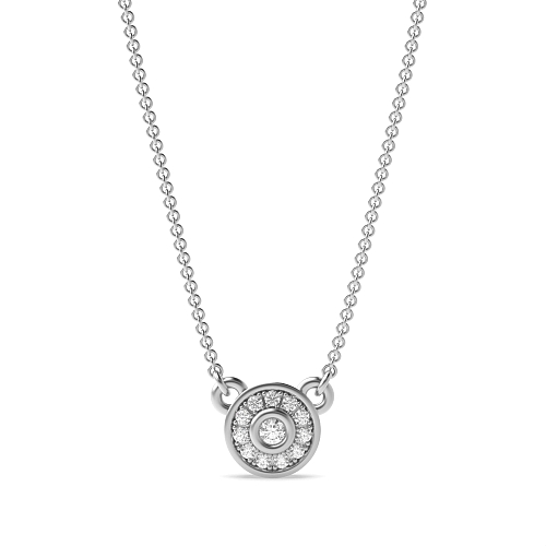 Bezel Setting Round Sparkle Lab Grown Diamond Pendant Necklaces