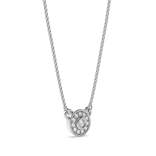 Bezel Setting Round Sparkle Lab Grown Diamond Pendant Necklaces