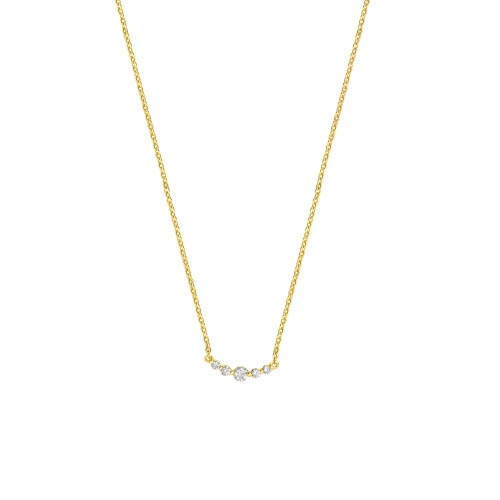 4 Prong Round Yellow Gold Twinkle Pendant Necklaces
