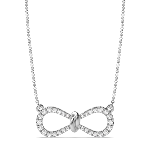 4 Prong Round Bow love knot Pendant Necklaces