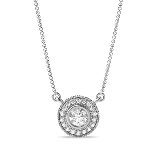 Bezel Setting Round Ascent Pendant Necklaces