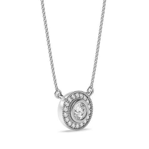 Bezel Setting Round Ascent Pendant Necklaces