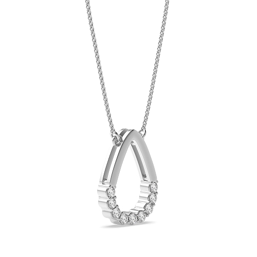 4 Prong Round Bezel loop Pendant Necklaces