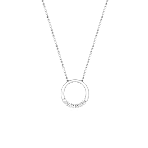 4 Prong Round Circle Pendant Necklaces