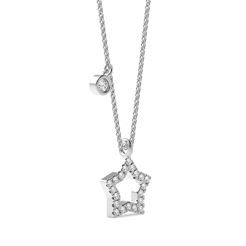 Bezel Setting Round Star d Pendant Necklaces