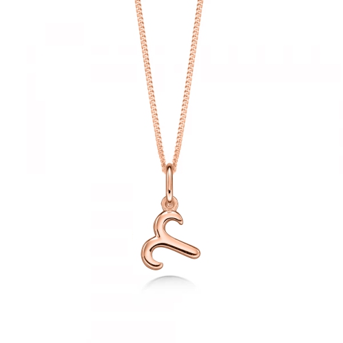 Rose Gold Aries Zodiac Sign Personalise Pendant Necklace