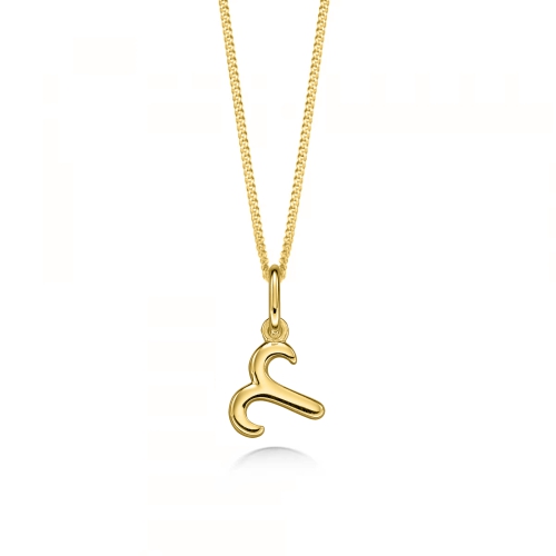 Yellow Gold Aries zodiac sign Pendant Necklaces