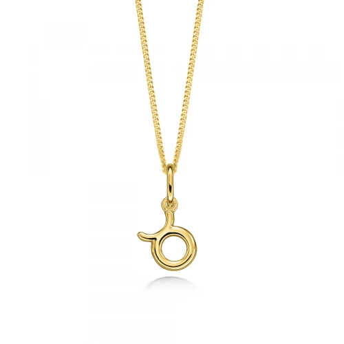 Yellow Gold Taurus zodiac sign Pendant Necklaces