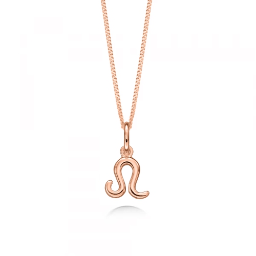 Rose Gold Leo Zodiac Sign Personalise Pendant Necklace