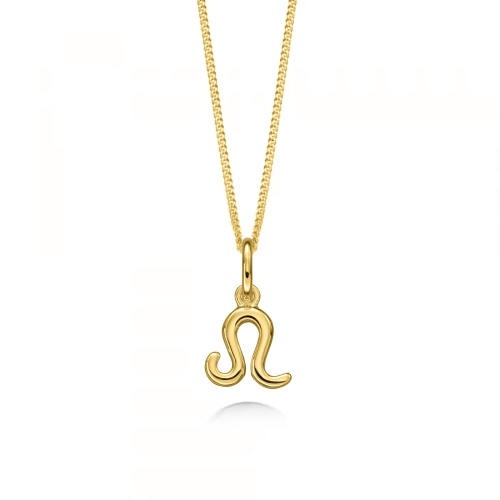 Yellow Gold Leo zodiac sign Pendant Necklaces