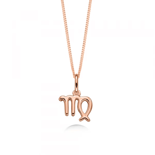 Rose Gold Virgo Zodiac Sign Personalise Pendant Necklace