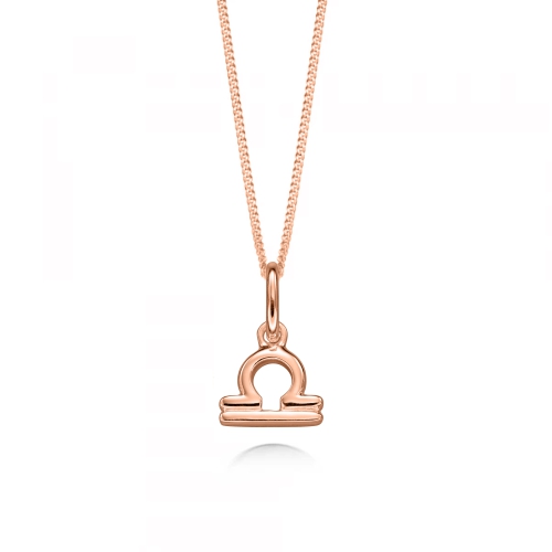 Rose Gold Libra Zodiac Sign Personalise Pendant Necklace