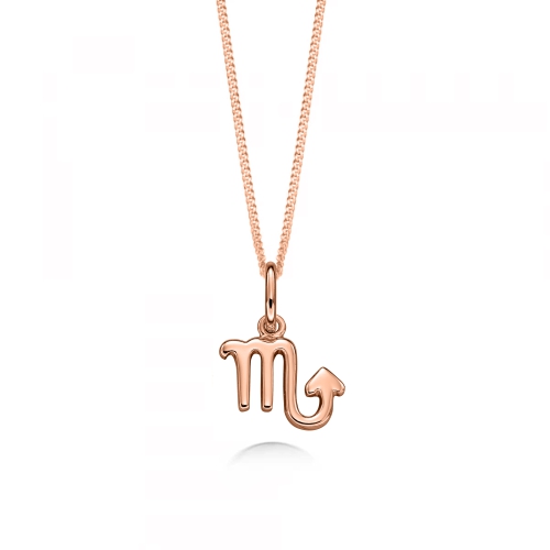 Rose Gold Scorpio Zodiac Sign Personalise Pendant Necklace