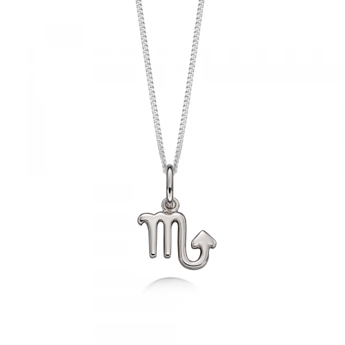 Platinum Scorpio zodiac sign Pendant Necklaces