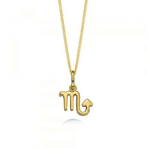 Yellow Gold Scorpio zodiac sign Pendant Necklaces