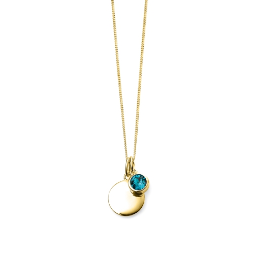 Bezel Setting Round Yellow Gold Birthstone disc Naturally Mined Diamond Gemstone Pendant Necklaces