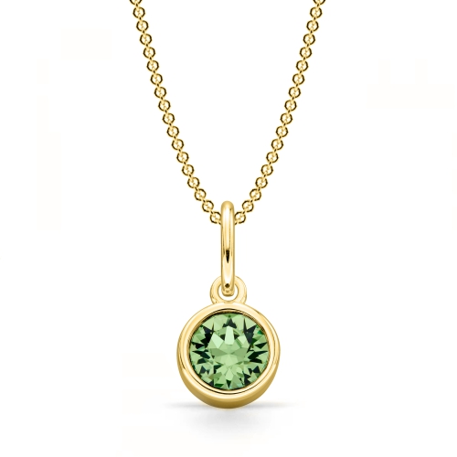Bezel Setting Round Yellow Gold August birthstone Naturally Mined Diamond Gemstone Pendant Necklaces