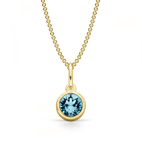 Bezel Setting Round Yellow Gold Birthstone Naturally Mined Diamond Gemstone Pendant Necklaces