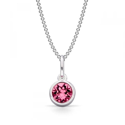 Bezel Setting Round Platinum Lab Grown Diamond Pendant Necklaces