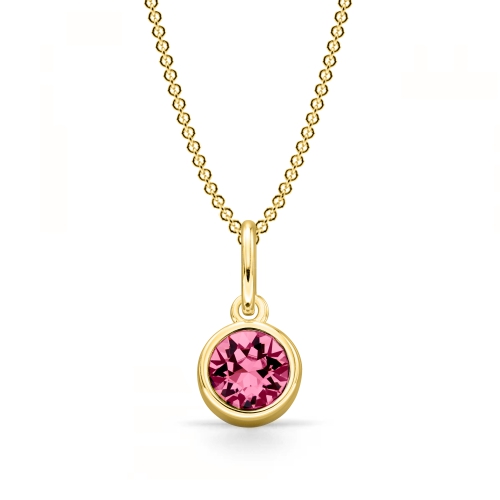 Bezel Setting Round Yellow Gold Naturally Mined Diamond Gemstone Pendant Necklaces