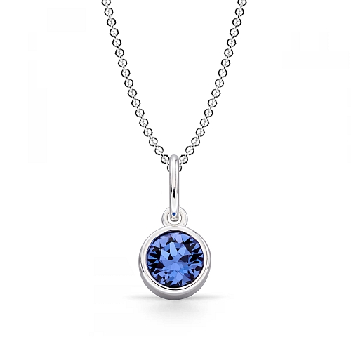 1.5 carat  Bezel Setting Round Midnight muse Lab Grown Diamond Pendant Necklaces