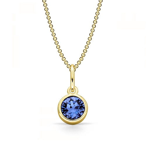 Bezel Setting Round Yellow Gold Midnight muse Naturally Mined Diamond Gemstone Pendant Necklaces