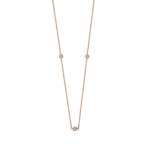 Bezel Setting Round Rose Gold Glimmer lock Cluster Pendant Necklaces