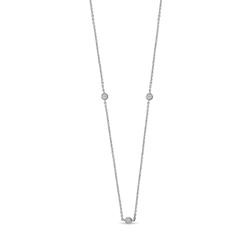 Bezel Setting Round Silver Glimmer lock Pendant Necklaces
