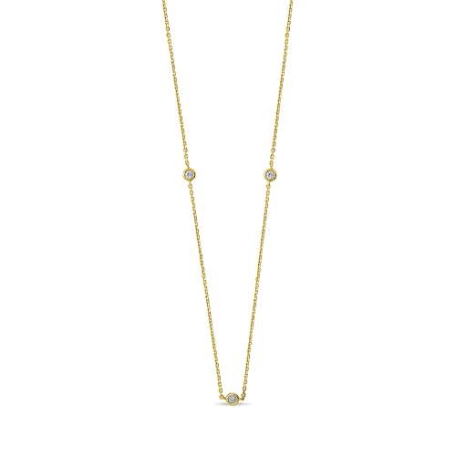 Bezel Setting Round Yellow Gold Glimmer lock Pendant Necklaces